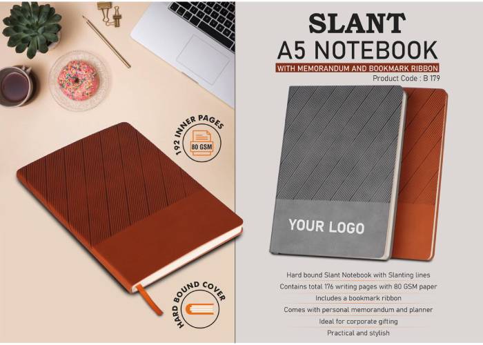 B179 – Slant A5 Notebook with Memorandum