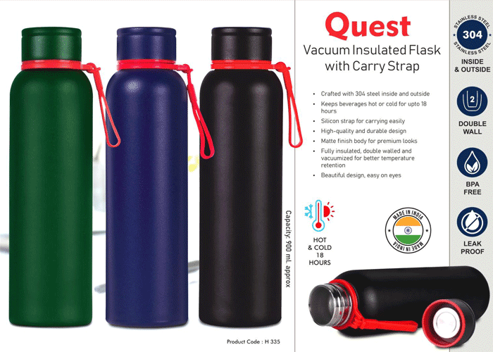 H335 – Quest 900ml Vacuum Insulated Flask