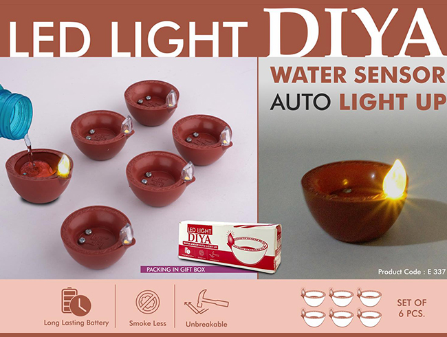 E337 – LED Light Diya Set Of 6