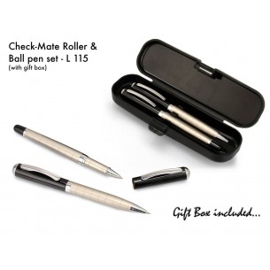 L115 - Check mate roller and ball pen set (with box)