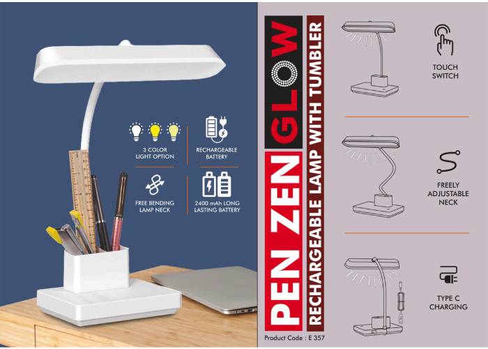 E357 – PenZen Glow: Rechargeable Lamp With Tumbler